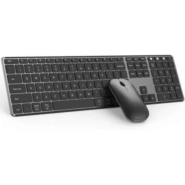 seenda Bluetooth Keyboard and Mouse Combo USB  Dual BT MultiDevice Rechargeable Wireless Bluetooth Mouse and Keyboard Compatible for Win 7810 MacBook ProAir iPad Tablet  Black Rose GoldBlack Gray