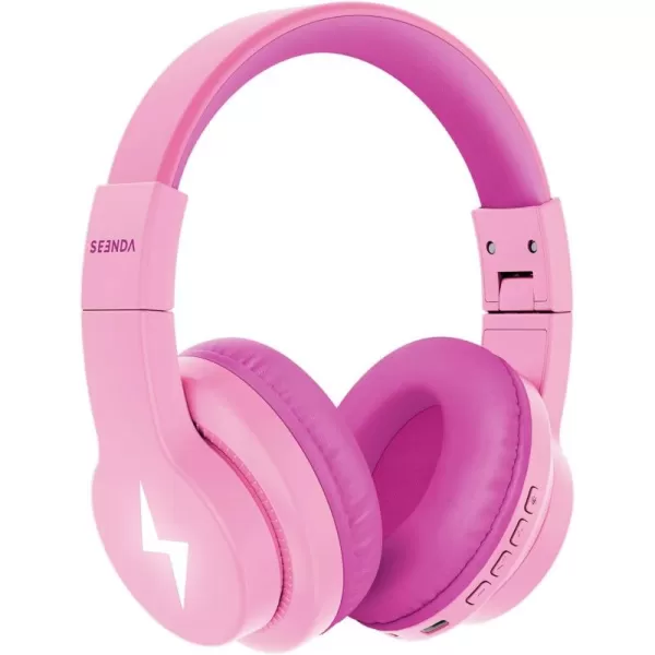 seenda Kids Bluetooth Headphones Colorful Wireless Over Ear Headset with 85dB94dB Volume Limited 45H Playtime 3 Lighting Modes Builtin Mic Headphones for Boys Girls iPad Tablet School Dark BlueMagenta