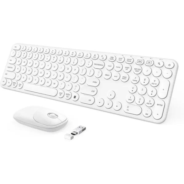 seenda Wireless Keyboard and Mouse USB ampamp Type C Keyboard Mouse Combo Full Size Pink Wireless Keyboard Compatible for Win 7810 MacBook ProAir Laptop PC  Pink PurpleWhite