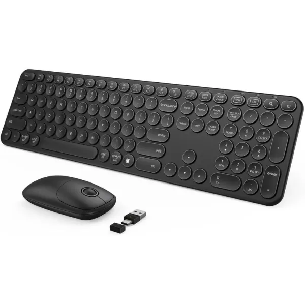 seenda Wireless Keyboard and Mouse USB ampamp Type C Keyboard Mouse Combo Full Size Pink Wireless Keyboard Compatible for Win 7810 MacBook ProAir Laptop PC  Pink PurpleBlack