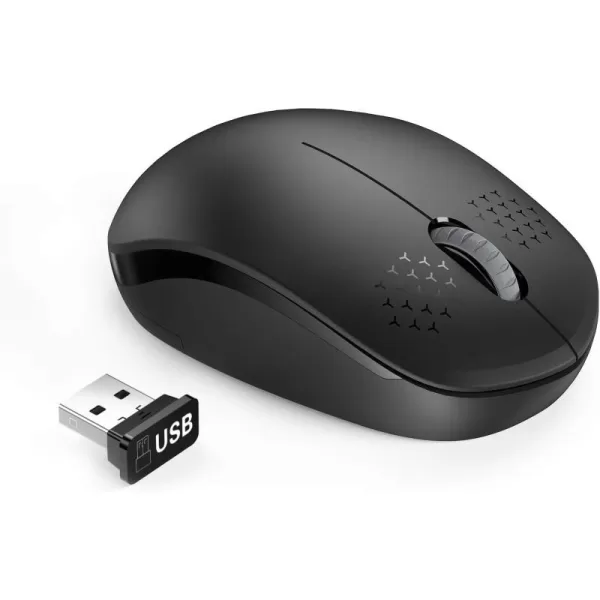 seenda Wireless Mouse 24G Noiseless Mouse with USB Receiver Portable Computer Mice for PC Tablet Laptop Notebook with Windows System  PinkBlack