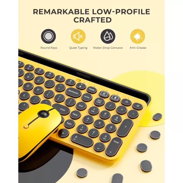 seenda Bluetooth Keyboard and Mouse for iPad MultiDevice Bluetooth  24G Wireless Keyboard Mouse with Tablet Holder for MacBookWindows Computer iOSAndriod Tablet Phone Blue ampamp PurpleBlack  Yellow