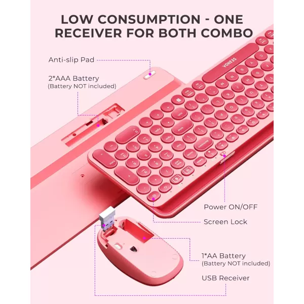 seenda Bluetooth Keyboard and Mouse for iPad MultiDevice Bluetooth  24G Wireless Keyboard Mouse with Tablet Holder for MacBookWindows Computer iOSAndriod Tablet Phone Blue ampamp PurpleCoral Pink