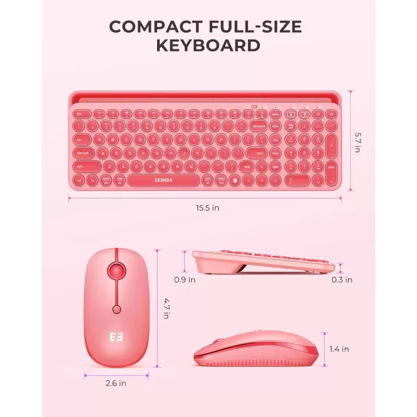 seenda Bluetooth Keyboard and Mouse for iPad MultiDevice Bluetooth  24G Wireless Keyboard Mouse with Tablet Holder for MacBookWindows Computer iOSAndriod Tablet Phone Blue ampamp PurpleCoral Pink