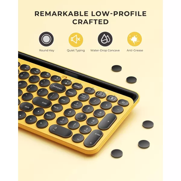 seenda Bluetooth Keyboard for iPad 24G  Bluetooth MultiDevice Typewriter Keyboard with Number Pad Tablet Holder for iPad Tablet Andriod Phone MacBookWindows PC Desktop Barbie PurpleYellow