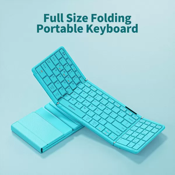 seenda Foldable Bluetooth Keyboard for Travel Portable Wireless Folding Keyboard with Number Pad FullSize Rechargeable Keyboard for Laptop Tablet PC Mac Windows iOS Android  Purple PinkGreen