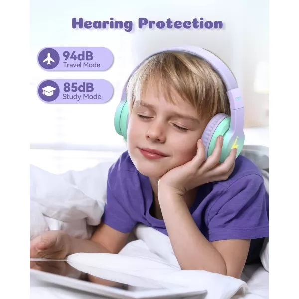 seenda Kids Bluetooth Headphones Colorful Wireless Over Ear Headset with 85dB94dB Volume Limited 45H Playtime 3 Lighting Modes Builtin Mic Headphones for Boys Girls iPad Tablet School Dark BlueGreen