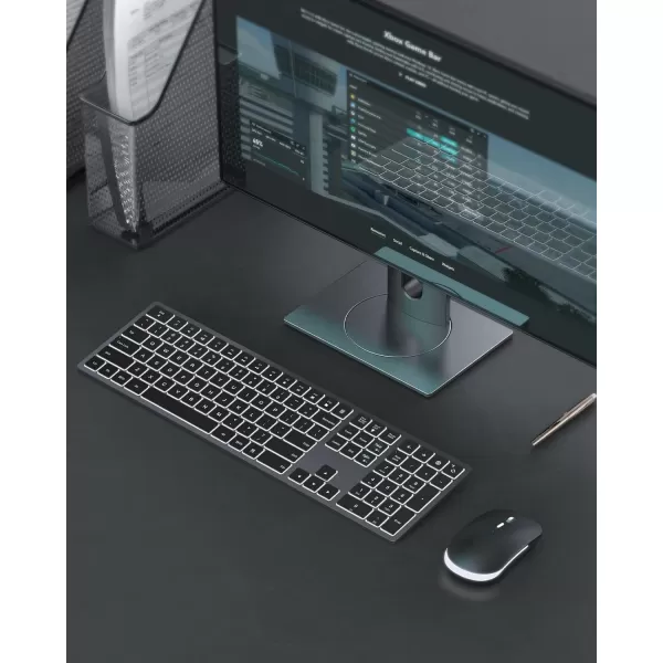 seenda Wireless Backlit Keyboard and Mouse Combo 24G USB Silent Keyboard and Mouse Rechargeable FullSize Ultra Slim Keyboard ampamp Mouse Set for Windows PC Computer Laptop Desktop