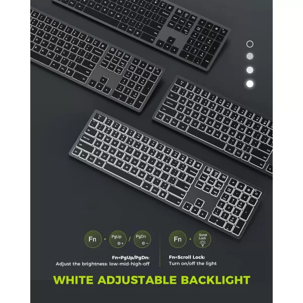 seenda Wireless Backlit Keyboard and Mouse Combo 24G USB Silent Keyboard and Mouse Rechargeable FullSize Ultra Slim Keyboard ampamp Mouse Set for Windows PC Computer Laptop Desktop