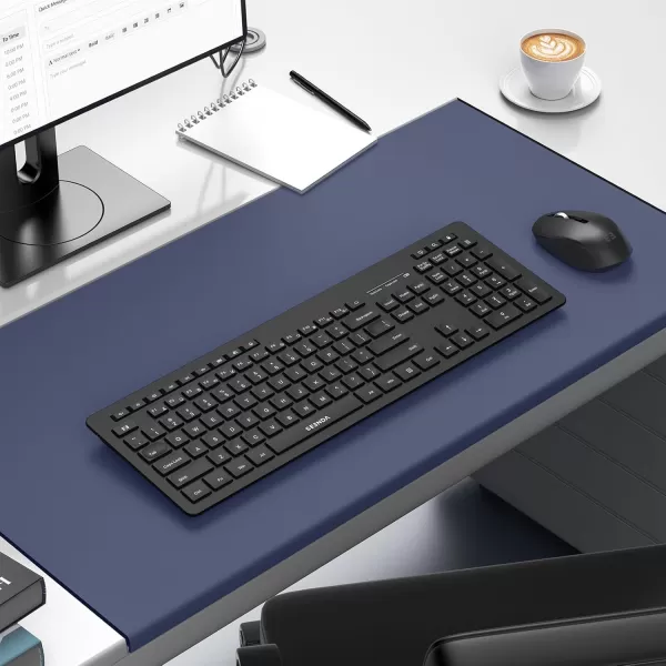 seenda Wireless Keyboard and Mouse Combo 24GHz Wireless Quiet Keyboard Mouse with USB Receiver Full Size Cute Wireless Keyboard Mouse Set for Windows Laptop Computer Desktop PurpleBlack