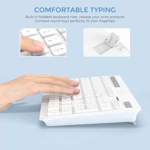 seenda Wireless Keyboard and Mouse Combo 24GHz Wireless Quiet Keyboard Mouse with USB Receiver Full Size Cute Wireless Keyboard Mouse Set for Windows Laptop Computer Desktop PurpleWhite