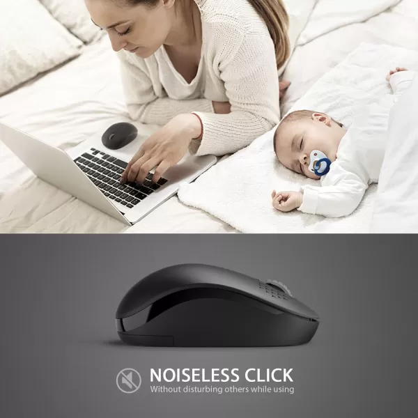 seenda Wireless Mouse 24G Noiseless Mouse with USB Receiver Portable Computer Mice for PC Tablet Laptop Notebook with Windows System  PinkBlack