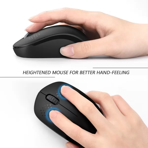seenda Wireless Mouse 24G Noiseless Mouse with USB Receiver Portable Computer Mice for PC Tablet Laptop Notebook with Windows System  PinkBlack
