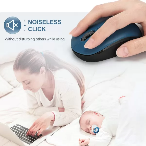 seenda Wireless Mouse 24G Noiseless Mouse with USB Receiver Portable Computer Mice for PC Tablet Laptop Notebook with Windows System  PinkBlue and Black