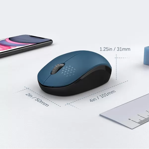 seenda Wireless Mouse 24G Noiseless Mouse with USB Receiver Portable Computer Mice for PC Tablet Laptop Notebook with Windows System  PinkBlue and Black