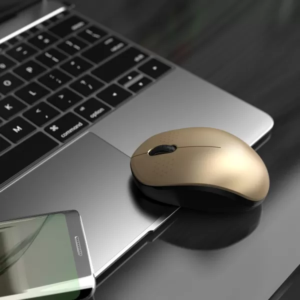 seenda Wireless Mouse 24G Noiseless Mouse with USB Receiver Portable Computer Mice for PC Tablet Laptop Notebook with Windows System  PinkGold and Black