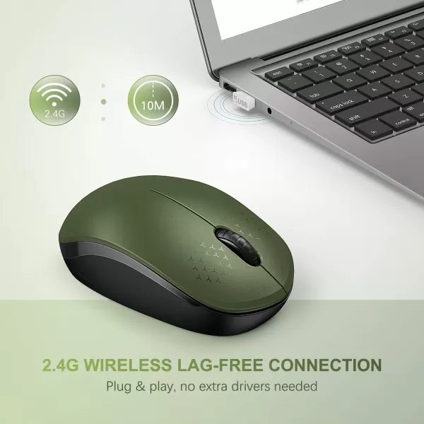 seenda Wireless Mouse 24G Noiseless Mouse with USB Receiver Portable Computer Mice for PC Tablet Laptop Notebook with Windows System  PinkGreen and Black