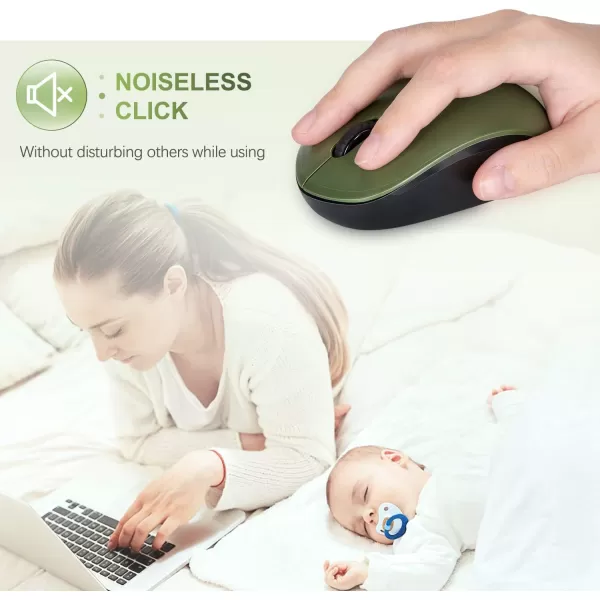 seenda Wireless Mouse 24G Noiseless Mouse with USB Receiver Portable Computer Mice for PC Tablet Laptop Notebook with Windows System  PinkGreen and Black