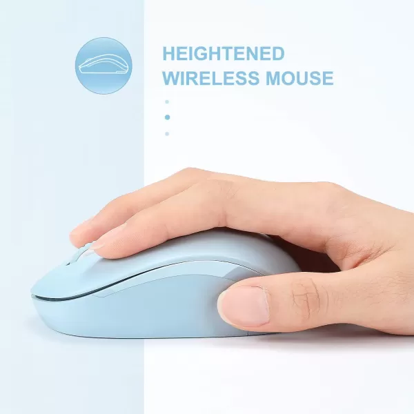 seenda Wireless Mouse 24G Noiseless Mouse with USB Receiver Portable Computer Mice for PC Tablet Laptop Notebook with Windows System  PinkLight Blue