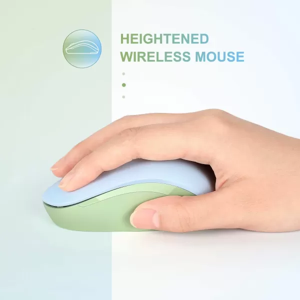 seenda Wireless Mouse 24G Noiseless Mouse with USB Receiver Portable Computer Mice for PC Tablet Laptop Notebook with Windows System  PinkLight Blue and Green
