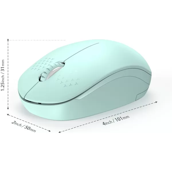 seenda Wireless Mouse 24G Noiseless Mouse with USB Receiver Portable Computer Mice for PC Tablet Laptop Notebook with Windows System  PinkMint Green