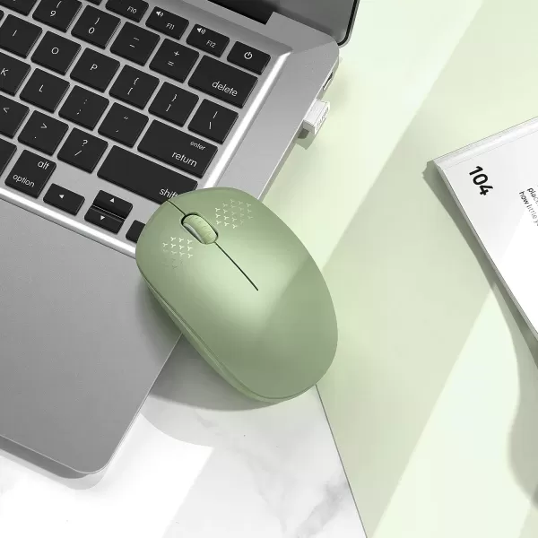 seenda Wireless Mouse 24G Noiseless Mouse with USB Receiver Portable Computer Mice for PC Tablet Laptop Notebook with Windows System  PinkOlive Green