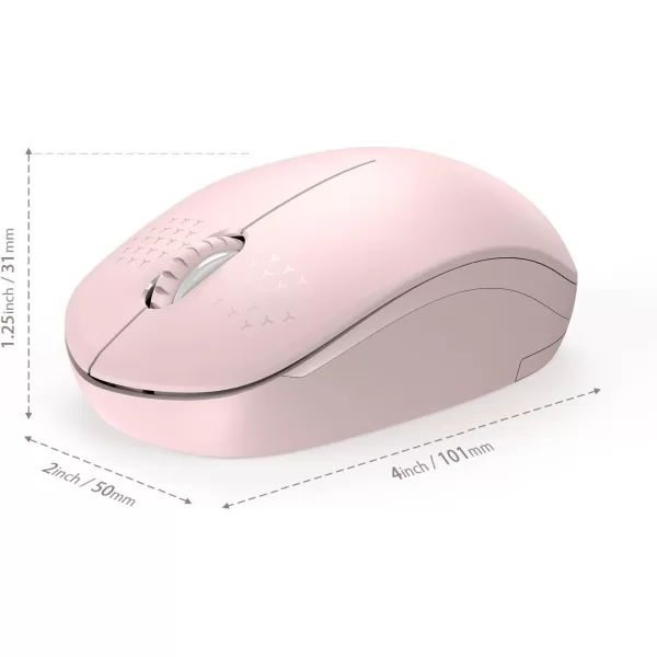 seenda Wireless Mouse 24G Noiseless Mouse with USB Receiver Portable Computer Mice for PC Tablet Laptop Notebook with Windows System  PinkPink