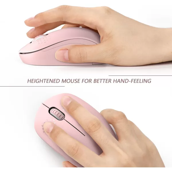 seenda Wireless Mouse 24G Noiseless Mouse with USB Receiver Portable Computer Mice for PC Tablet Laptop Notebook with Windows System  PinkPink
