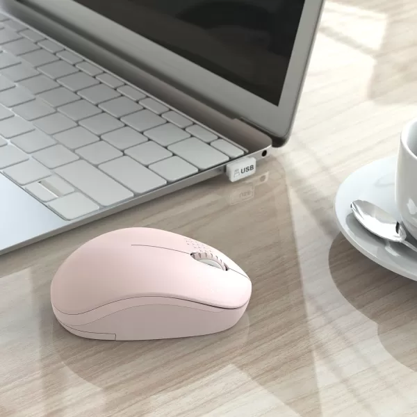 seenda Wireless Mouse 24G Noiseless Mouse with USB Receiver Portable Computer Mice for PC Tablet Laptop Notebook with Windows System  PinkPink