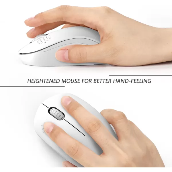seenda Wireless Mouse 24G Noiseless Mouse with USB Receiver Portable Computer Mice for PC Tablet Laptop Notebook with Windows System  PinkPure White