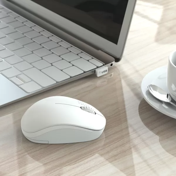 seenda Wireless Mouse 24G Noiseless Mouse with USB Receiver Portable Computer Mice for PC Tablet Laptop Notebook with Windows System  PinkPure White