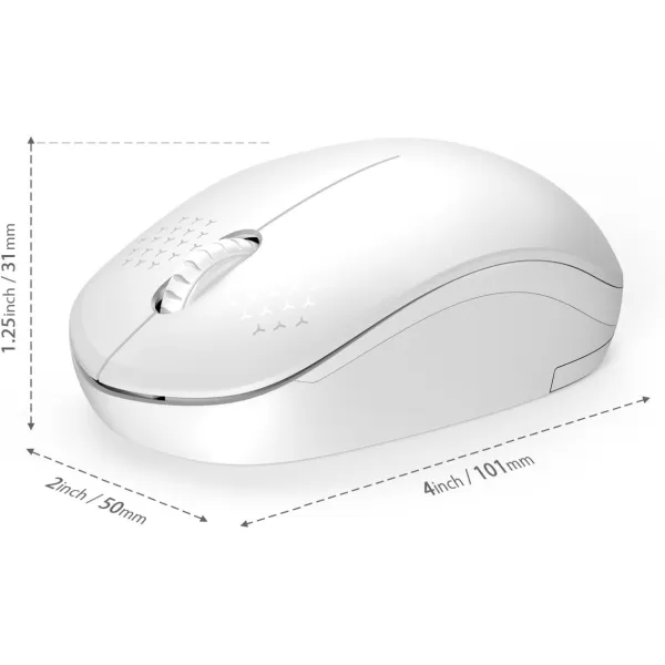 seenda Wireless Mouse 24G Noiseless Mouse with USB Receiver Portable Computer Mice for PC Tablet Laptop Notebook with Windows System  PinkPure White