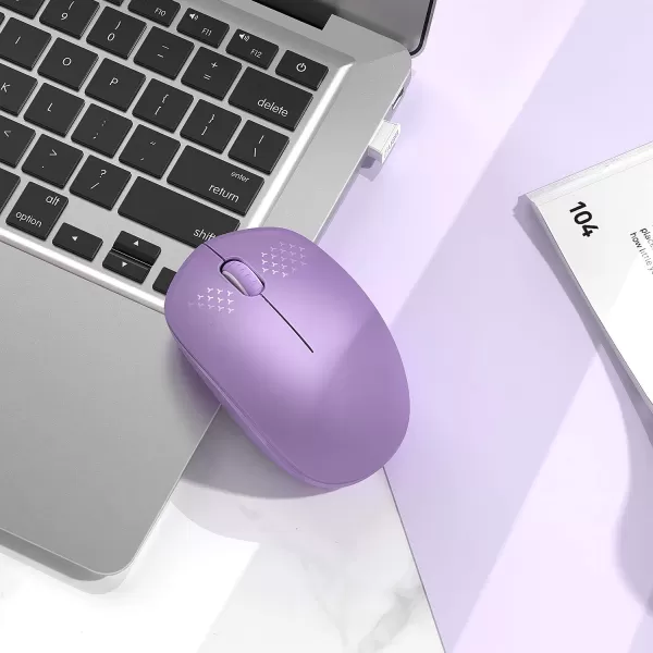 seenda Wireless Mouse 24G Noiseless Mouse with USB Receiver Portable Computer Mice for PC Tablet Laptop Notebook with Windows System  PinkPurple