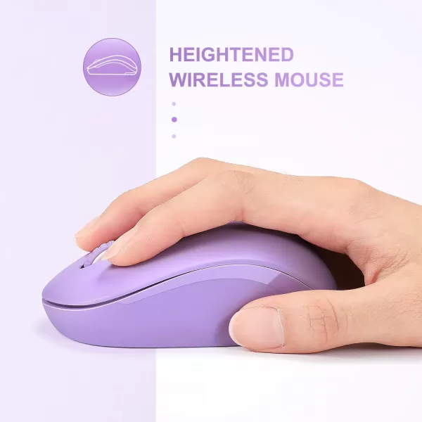 seenda Wireless Mouse 24G Noiseless Mouse with USB Receiver Portable Computer Mice for PC Tablet Laptop Notebook with Windows System  PinkPurple