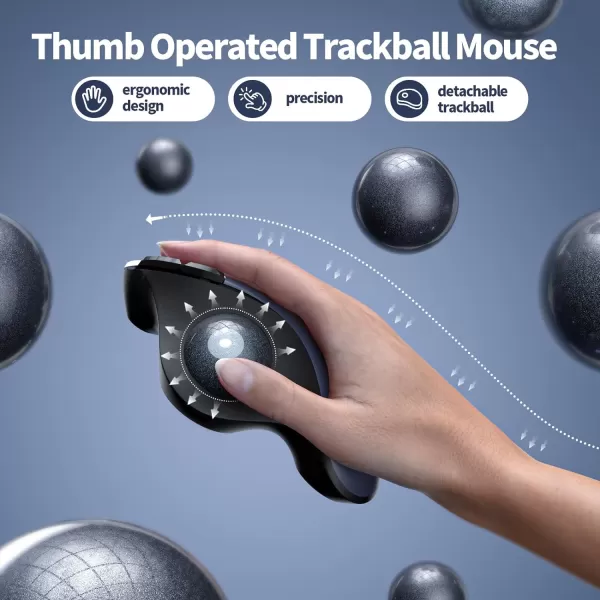 seenda Wireless Trackball Mouse Ergonomic Mouse Bluetooth  Rollerball Mouse Rechargeable Multi Devices Connection Thumb Control Mouse Compatible for MacAndroidWindows Computers  PurpleBlue