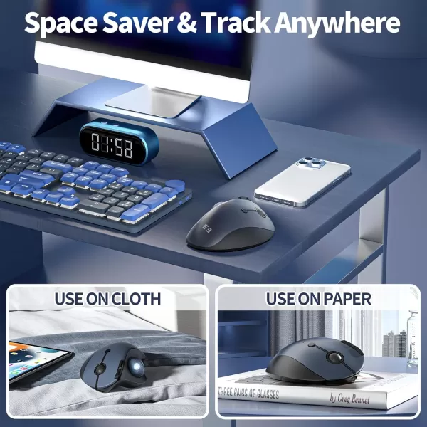 seenda Wireless Trackball Mouse Ergonomic Mouse Bluetooth  Rollerball Mouse Rechargeable Multi Devices Connection Thumb Control Mouse Compatible for MacAndroidWindows Computers  PurpleBlue