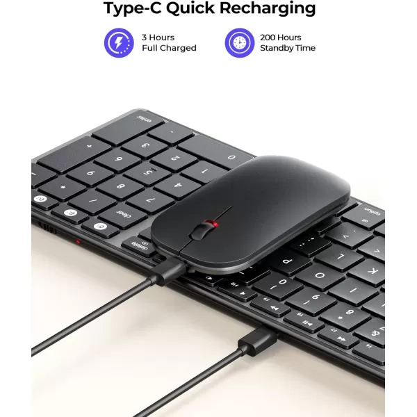 Wireless Bluetooth Keyboard and Mouse for Mac MultiDevice Rechargeable Slim Keyboard and Mouse Stainless Steel Full Size Compatible with MacBook ProAir iPad iMac  Space GraySpace Gray
