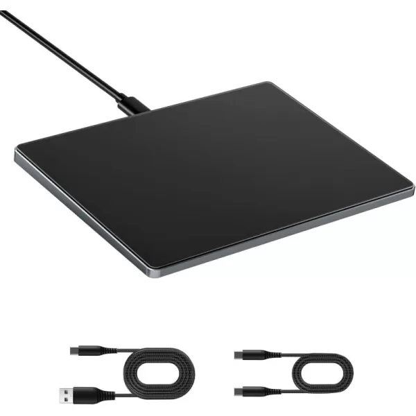 seenda Upgraded Trackpad Smooth Glass Surface with MultiTouch Aluminum Slim USB Wired WinMac Touchpad with High Precision Navigation for Windows 1011 Computer and iMac MacBook AirPro Black