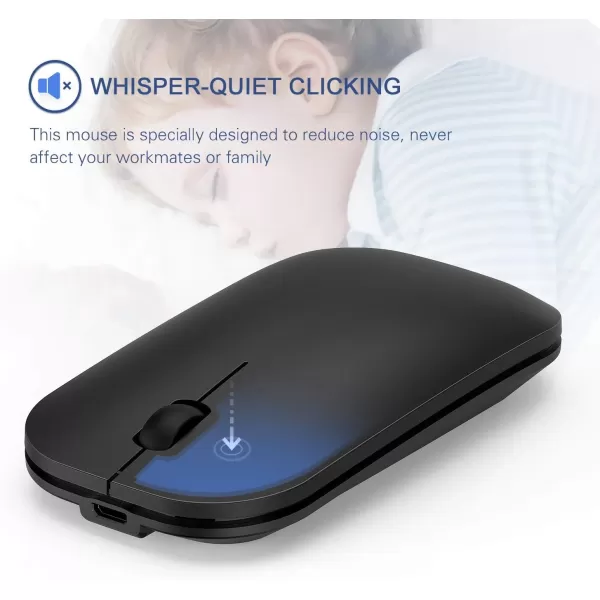 seenda Rechargeable Wireless Keyboard Mouse Ultra Thin Low Profile Wireless Keyboard and Mouse Combo with Number Pad for Windows XP78101111 Pro Black and GreyRechargeable Wireless Keyboard Mouse Black