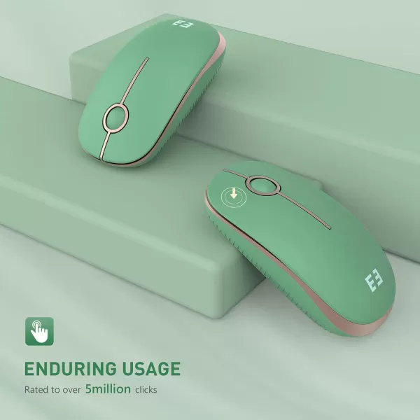 seenda Silent Wireless Mouse Cute Soft 24G Cordless Whisper Quiet Mice Slim ampamp Light for HomeOfficeTravel Portable Laptop Mouse with USB Receiver for PC Computer Desktop Notebook GreenGreen
