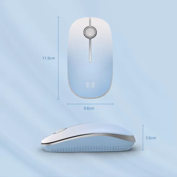 seenda Silent Wireless Mouse Cute Soft 24G Cordless Whisper Quiet Mice Slim ampamp Light for HomeOfficeTravel Portable Laptop Mouse with USB Receiver for PC Computer Desktop Notebook GreenCyan Gradation