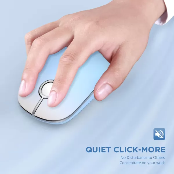 seenda Silent Wireless Mouse Cute Soft 24G Cordless Whisper Quiet Mice Slim ampamp Light for HomeOfficeTravel Portable Laptop Mouse with USB Receiver for PC Computer Desktop Notebook GreenCyan Gradation