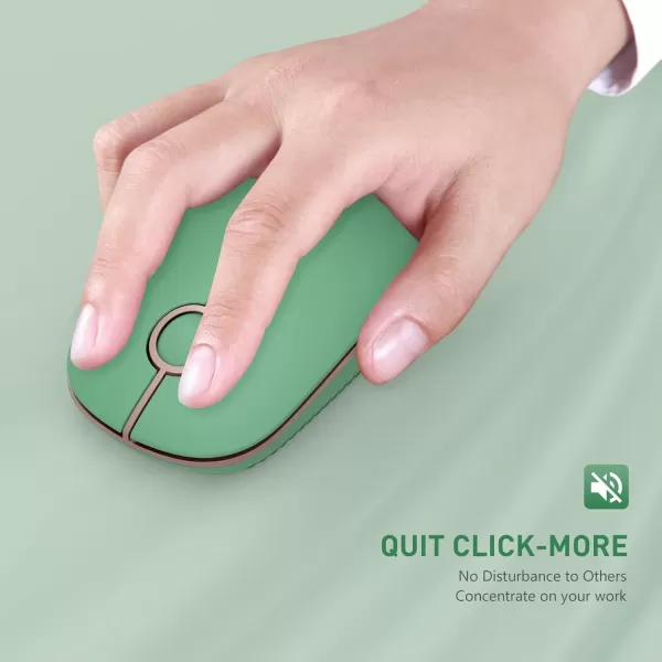 seenda Silent Wireless Mouse Cute Soft 24G Cordless Whisper Quiet Mice Slim ampamp Light for HomeOfficeTravel Portable Laptop Mouse with USB Receiver for PC Computer Desktop Notebook GreenGreen