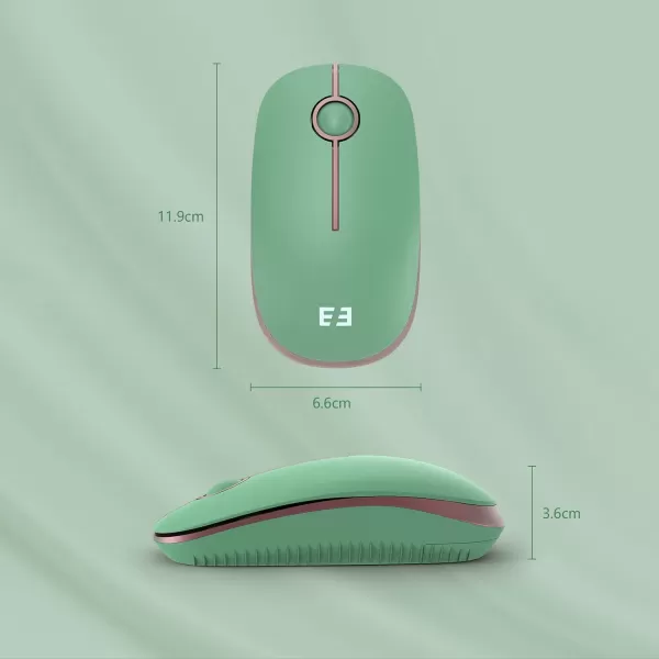 seenda Silent Wireless Mouse Cute Soft 24G Cordless Whisper Quiet Mice Slim ampamp Light for HomeOfficeTravel Portable Laptop Mouse with USB Receiver for PC Computer Desktop Notebook GreenGreen