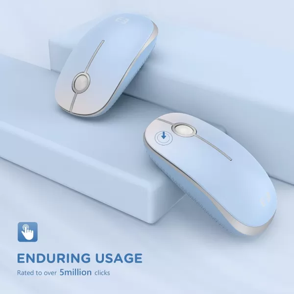 seenda Silent Wireless Mouse Cute Soft 24G Cordless Whisper Quiet Mice Slim ampamp Light for HomeOfficeTravel Portable Laptop Mouse with USB Receiver for PC Computer Desktop Notebook GreenCyan Gradation