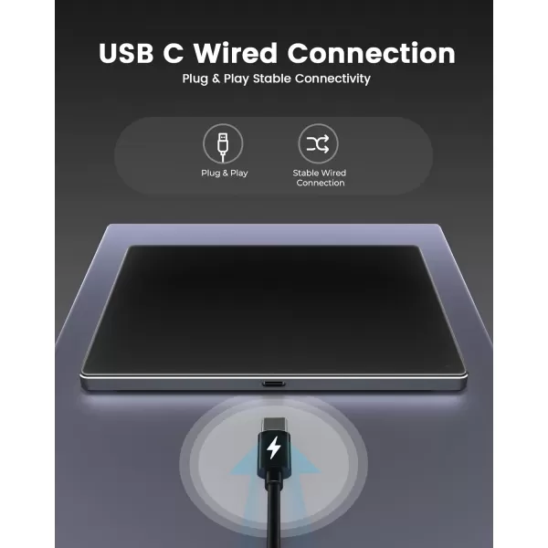 seenda Upgraded Trackpad Smooth Glass Surface with MultiTouch Aluminum Slim USB Wired WinMac Touchpad with High Precision Navigation for Windows 1011 Computer and iMac MacBook AirPro Black