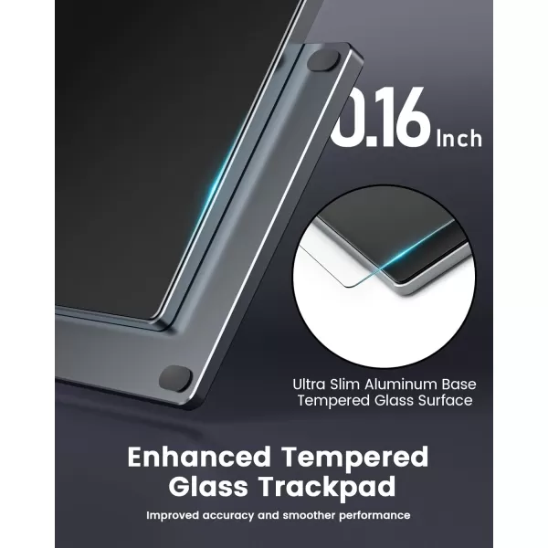 seenda Upgraded Trackpad Smooth Glass Surface with MultiTouch Aluminum Slim USB Wired WinMac Touchpad with High Precision Navigation for Windows 1011 Computer and iMac MacBook AirPro Black