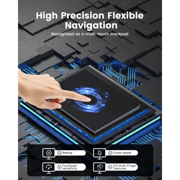 seenda Upgraded Trackpad Smooth Glass Surface with MultiTouch Aluminum Slim USB Wired WinMac Touchpad with High Precision Navigation for Windows 1011 Computer and iMac MacBook AirPro Black
