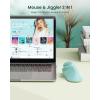 imageseenda Ergonomic Vertical Mouse with Jiggler  Bluetooth  24G USB Multi Device Wireless Ergo Mouse Jiggler Mouse Mover for LaptopPCNotebook Computer Mice for Windows Mac OS Mint Green