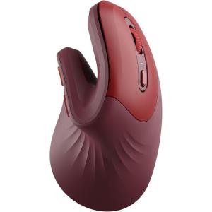 imageseenda Ergonomic Vertical Mouse with Jiggler  Bluetooth  24G USB Multi Device Wireless Ergo Mice Jiggler Mouse Mover for LaptopPCNotebook Computer Mice for Windows Mac OS Wine Red